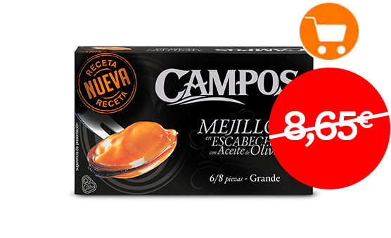 Imagen MEJILLÓN EN ESCABECHE (6/8PIEZAS) 115G NUEVA RECETA CAMPOS
